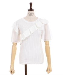 Tulle sleeve knit(White-F)