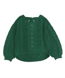 Heart knit pullover(Green-Free)
