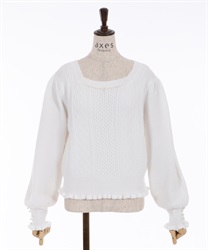 Square knit pullover(Ecru-Free)