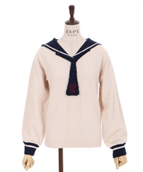 Sailor collar knit(Ecru-Free)