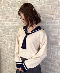 Sailor collar knit
