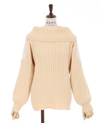 Off-shoulder knit(Yellow-F)