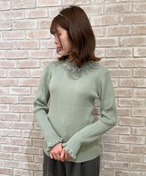 Pearls bottle neck pullover