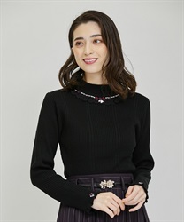 Barbot Bottle neck knit Pullover(Black-F)