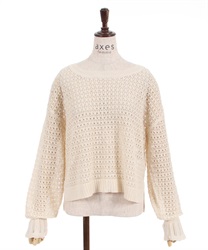 Mesh knit Pullover(Ecru-F)
