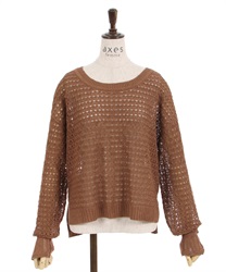 Mesh knit Pullover(Brown-F)