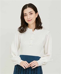 China button knit Pullover(White-F)