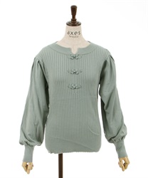 China button knit Pullover(Green-F)