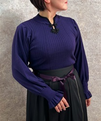 China button knit Pullover(Purple-F)