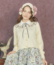 Classical flower embroidery Cardigan(Cream-F)