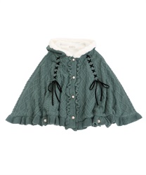 Boa knit cape(Green-Free)