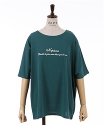 Logo embroidery Dolman T-shirt(Blue green-F)