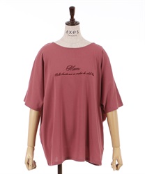 Logo embroidery Dolman T-shirt(Pink-F)