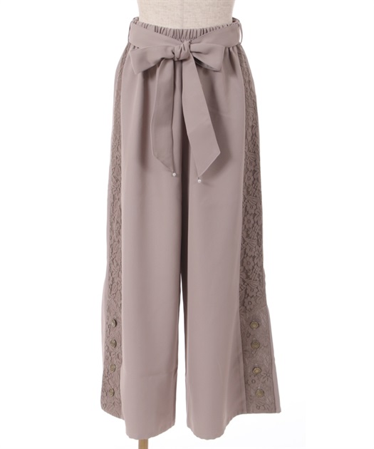 Hem slit side button wide Pants