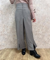 High waist slit pants(Grey-F)