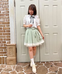Bicolor Priit Mini Skirt(Mint Green-M)
