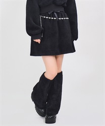 Mall knit style mini Skirt(Black-F)