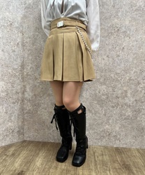 Pleated mini Skirt(Camel-F)