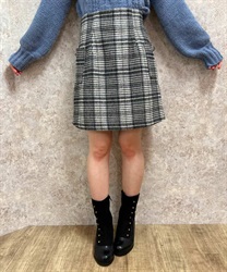 Roiting check mini Skirt(Black-F)