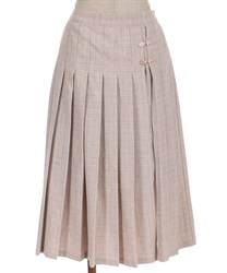 Slit design pleats Skirt(Brown-F)