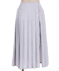 Slit design pleats Skirt(Grey-F)