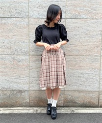 Hashigo Lace Design Skirt(Brown-F)