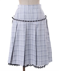 Hashigo Lace Design Skirt(BlueGrey-F)