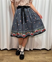 Strawberry Ribbon Skirt(Black-F)