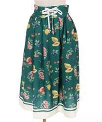 Mixed fruit pattern Skirt(Green-F)