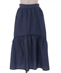 Dolost switching denim Skirt(Indigo-F)