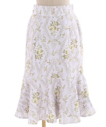 Vintage flower pattern skirt(Lavender-F)