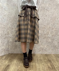 Trench design check Skirt(Brown-F)