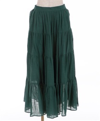 Tiered volume skirt(Blue green-F)