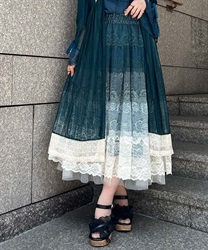 Gradecoral Lace Skirt(Blue green-F)