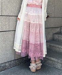 Gradecoral Lace Skirt(Pink-F)