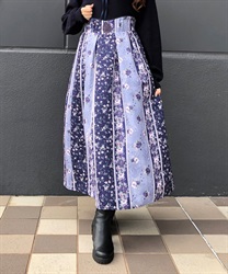 Coodle rose pattern Skirt(Navy-F)