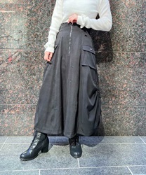 Center Zip Military Skirt(Black-F)