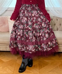 Holy Rose pattern frills Skirt
