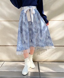 Ice rose pattern Skirt(Grey-F)