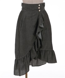 Ilehem Frill Denim Skirt(Black-F)