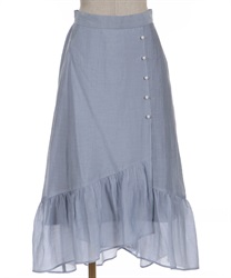 Wrap design mermaid Skirt(Blue-F)