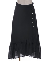 Wrap design mermaid Skirt(Black-F)