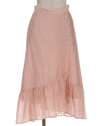 Wrap design mermaid Skirt(Pink-F)