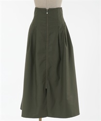 Front fastener long Skirt(Khaki-F)
