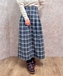 Front fastener long Skirt(Navy-F)