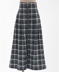 Front fastener long Skirt(Black-F)