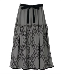 Long flocky printed skirt(Chachol-Free)