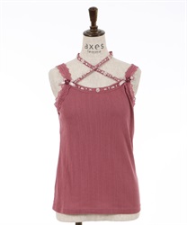 Cross strap camisole(Pink-F)