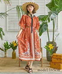 Botanical Scarf pattern Dress