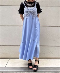 Big Lace Ribon Camisole Dress(Blue-F)